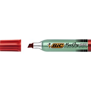 Marqueur permanent marking onyx 1481 pte biseau 2 7 à 6 2 mm rouge x 12 bic
