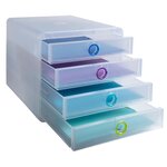 Module De Classement Pop-box 4 Tiroirs Chromaline - Couleurs Assorties - Exacompta