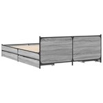 vidaXL Cadre de lit avec tiroirs sans matelas sonoma gris 135x190 cm