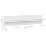 vidaXL Étagères murales 2 Pièces Blanc 80x11 5x18 cm Aggloméré