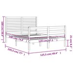 vidaXL Cadre de lit sans matelas blanc bois massif