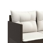 vidaXL Salon de jardin avec coussins 5 Pièces marron résine tressée
