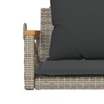 vidaXL Balancelle avec coussins gris 63x62x40 cm résine tressée