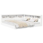 vidaXL Lit avec bibliothèque blanc 180x200 cm en bois d'ingénierie