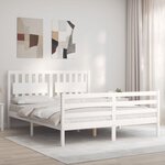 vidaXL Cadre de lit sans matelas blanc 160x200 cm bois massif
