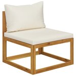 vidaXL Salon de jardin 7 Pièces avec coussin Crème Bois d'acacia solide