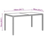 vidaXL Ensemble à manger de jardin 5 Pièces Rotin verre trempé Beige