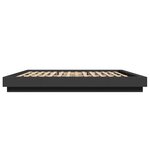 vidaXL Cadre de lit avec lumières LED noir 180x200 cm bois ingénierie