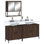 vidaXL Ensemble de meubles de salle de bain 3 Pièces Chêne marron