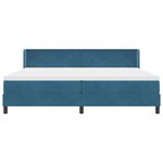 vidaXL Lit à ressort avec matelas bleu foncé 200x200 cm en velours