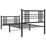 vidaXL Cadre de lit métal sans matelas avec pied de lit noir 100x190cm