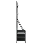 vidaXL Porte-vêtements et rangement des chaussures noir 100x40x184 cm