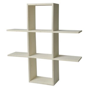 Etagère murale en bois à customiser - 2 niveaux - 53 x 53 x 12 cm