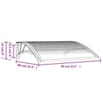 vidaXL Auvent de porte Noir et transparent 80x75 cm Polycarbonate
