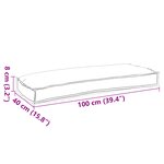 vidaXL Coussin de palette pour banc Crème 100x40x8 cm Tissu Oxford