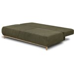 Banquette convertible 3 places MIKA - Velours côtelé vert kaki - Coffre de rangement - 192 x 84 x 93 cm