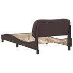 vidaXL Cadre de lit avec tête de lit Marron foncé 100x200 cm Tissu