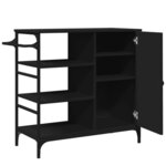 vidaXL Chariot de cuisine noir 87 5x38 5x84 5 cm bois d'ingénierie