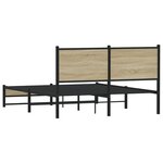 vidaXL Cadre de lit en métal avec tête de lit chêne sonoma 137x190 cm