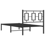 vidaXL Cadre de lit métal avec tête de lit noir 90x200 cm