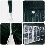 vidaXL Tente de fête avec 10 parois latérales vertes 6x4 m PE