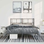 vidaXL Cadre de lit métal sans matelas avec pied de lit noir 150x200cm