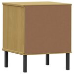 vidaXL Table de chevet avec pieds en métal Marron Bois pin massif OSLO