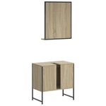 vidaXL Ensemble d'armoires de salle de bain 2 Pièces chêne sonoma