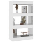 vidaXL Bibliothèque/séparateur de pièce blanc brillant bois ingénierie