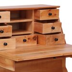 Bureau table poste de travail meuble d'ordinateur informatique étude secrétaire 78 x 42 x 103 cm bois d'acajou massif brun 02_0023934