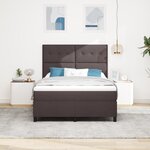 vidaXL Lit à ressorts avec matelas gris foncé 140x200 cm Tissu