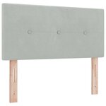 Lit à ressort vidaXL avec un matelas gris clair 100x200 cm en velours