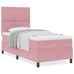 vidaXL Lit Box Spring avec Matelas Rose 90x200 cm Velours