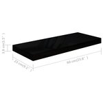 vidaXL Étagère murale flottante 4 Pièces Noir brillant 60x23 5x3 8 cm MDF