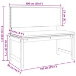Banc de jardin vidaXL avec coussins 100x50x91 cm en bois d'acacia
