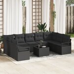 Ensemble de Canapés de Jardin vidaXL de 10 Pièces avec Coussins Beige Poly Rattan