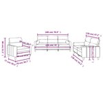 vidaXL Ensemble de canapés 3 Pièces avec coussins crème tissu