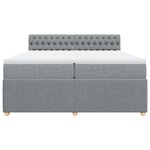 vidaXL Sommier à lattes de lit avec matelas Gris clair 200x200cm Tissu