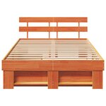 vidaXL Cadre de lit avec tiroirs Marron ciré 135x190 cm Bois de pin massif