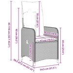 vidaXL Set de salle à manger de jardin 9 pièces avec coussins en noir Poly Rattan