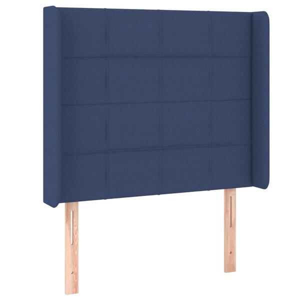vidaXL Tête de lit avec oreilles Bleu 83x16x118/128 cm Tissu