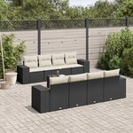 vidaXL Salon de jardin 9 Pièces avec coussins noir résine tressée