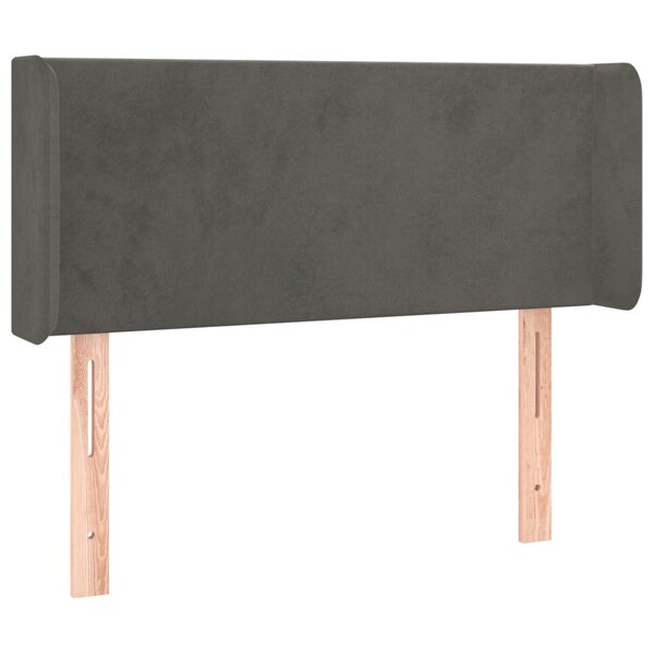 vidaXL Tête de lit avec oreilles Gris foncé 83x16x78/88 cm Velours
