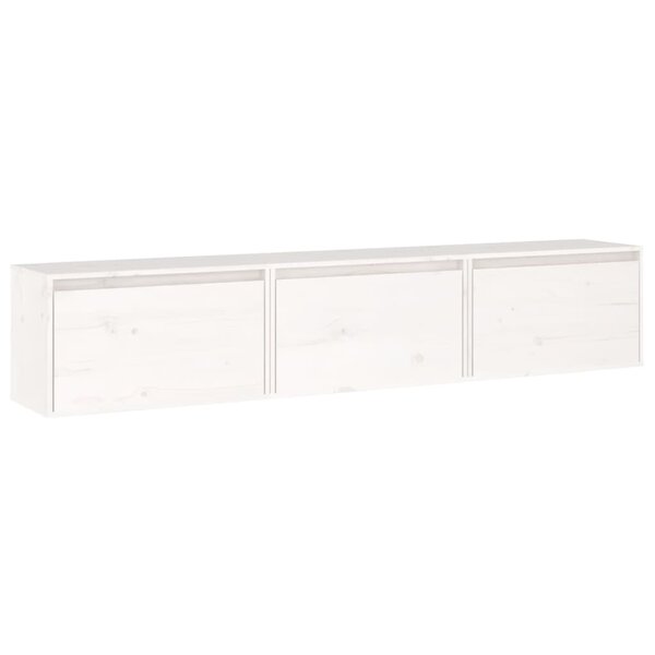 vidaXL Meubles TV 3 Pièces Blanc Bois massif de pin