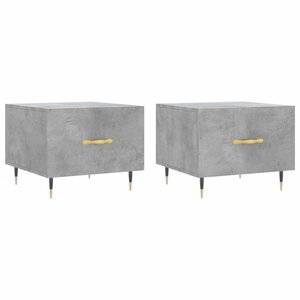 vidaXL Tables basses 2 Pièces gris béton 50x50x40 cm bois d'ingénierie