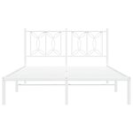 vidaXL Cadre de lit métal sans matelas et tête de lit blanc 140x190 cm
