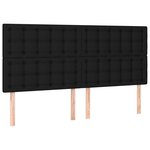 vidaXL Têtes de lit 4 Pièces Noir 100x5x78/88 cm Tissu