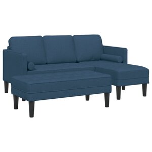 vidaXL Ensemble de 2 Canapés avec Coussins Tissu Bleu