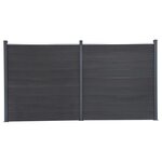vidaXL Ensemble de panneaux de clôture gris 353x186 cm WPC