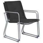 vidaXL Salon de jardin 4 Pièces Tissu et acier Noir